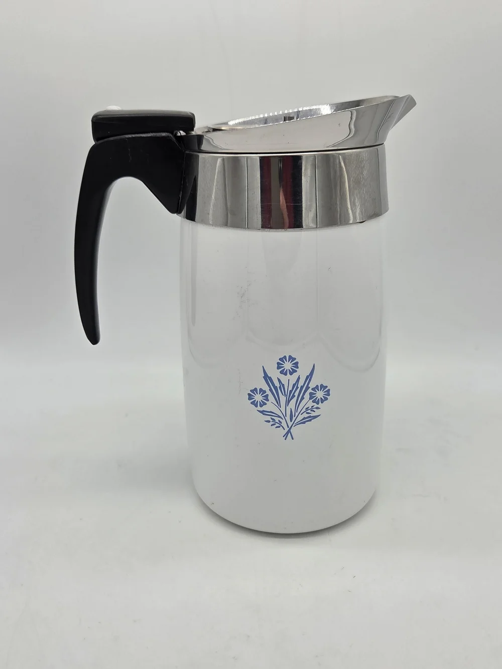 Corningware White Cornflower 10 Cup Coffee Pitcher Percolator P80 No Inserts